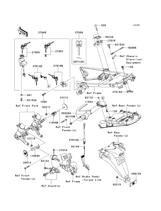 Ignition switch/locks/reflectors