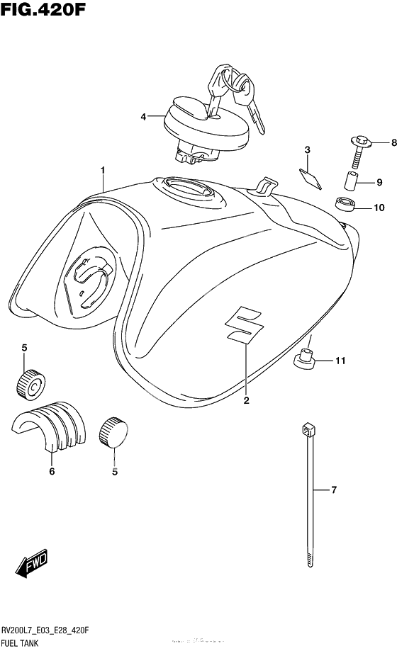 Топливный бак (For Pgz) (Rv200L7 E33)