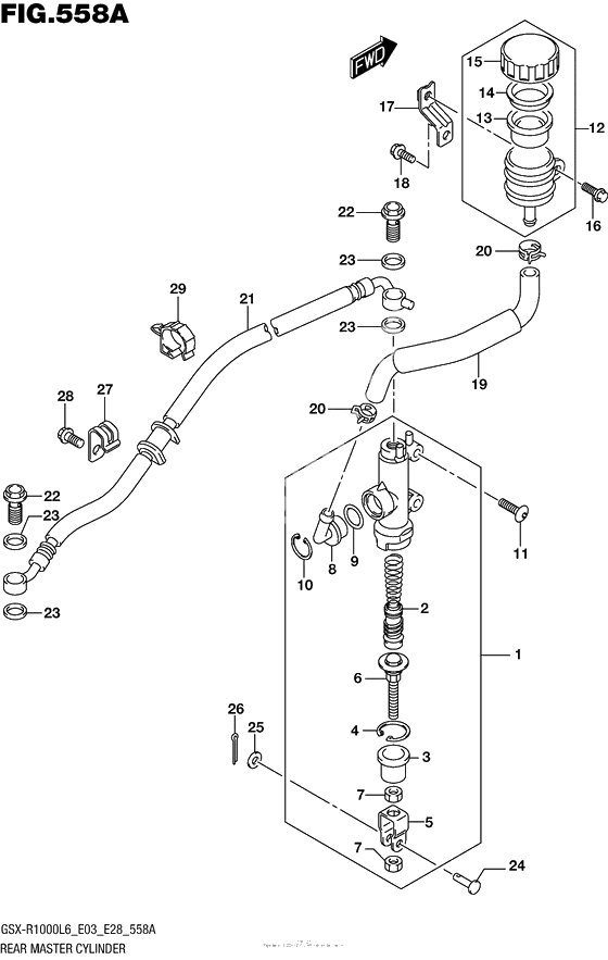 Задний тормозной цилиндр (Gsx-R1000L6 E03)