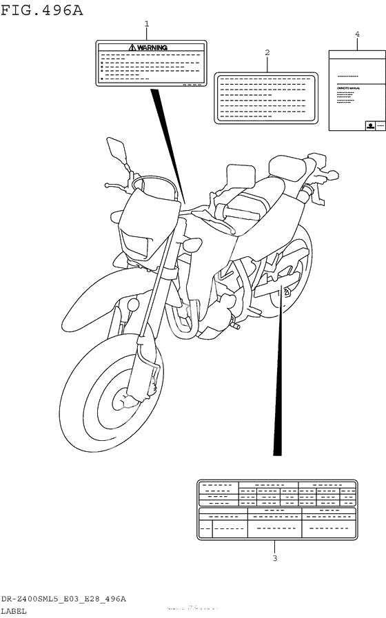 Информационные наклейки (Dr-Z400Sml5 E03)