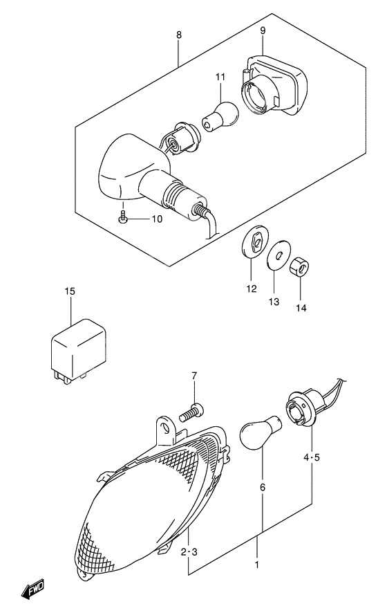 Turnsignal front & rear lamp