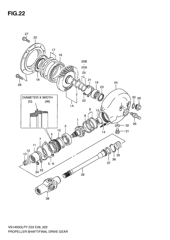 Propeller shaft - final drive gear