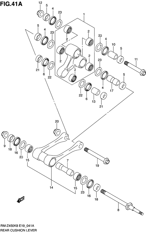 Rear cushion lever              

                  Rm-z450l0/l1