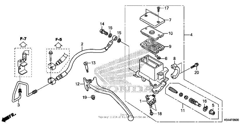Rear brake master cylinder (nss300)