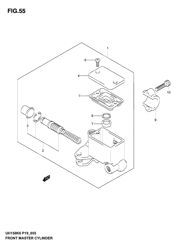 Front master cylinder              

                  Model k2,  k3