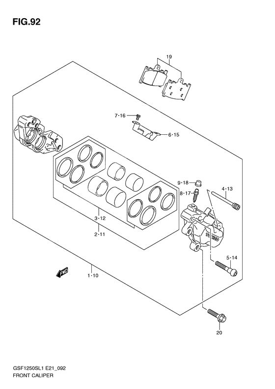 Front caliper              

                  Gsf1250sl1 e21