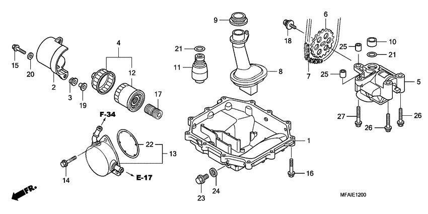 Oil pan/oil pump