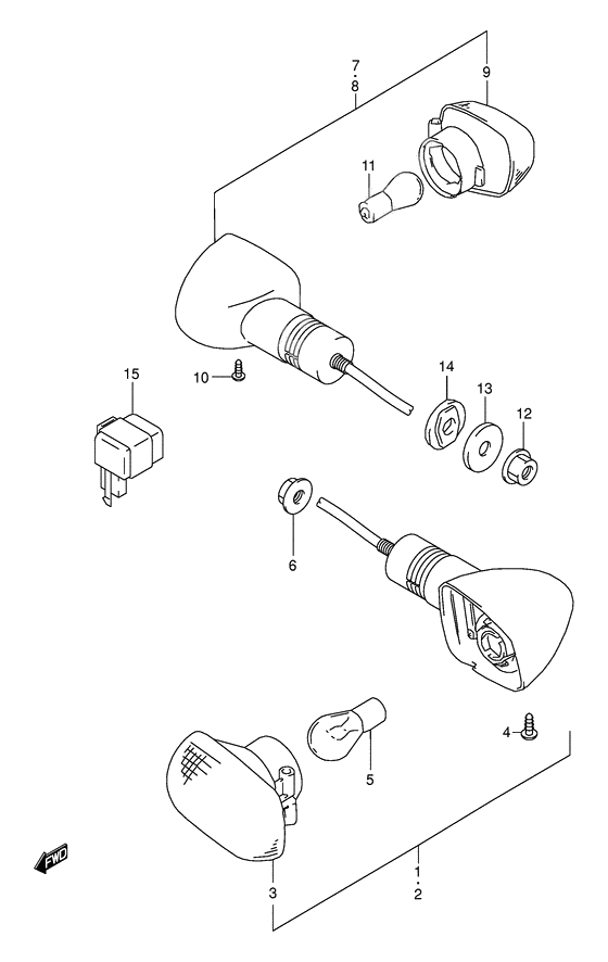 Turnsignal front & rear lamp