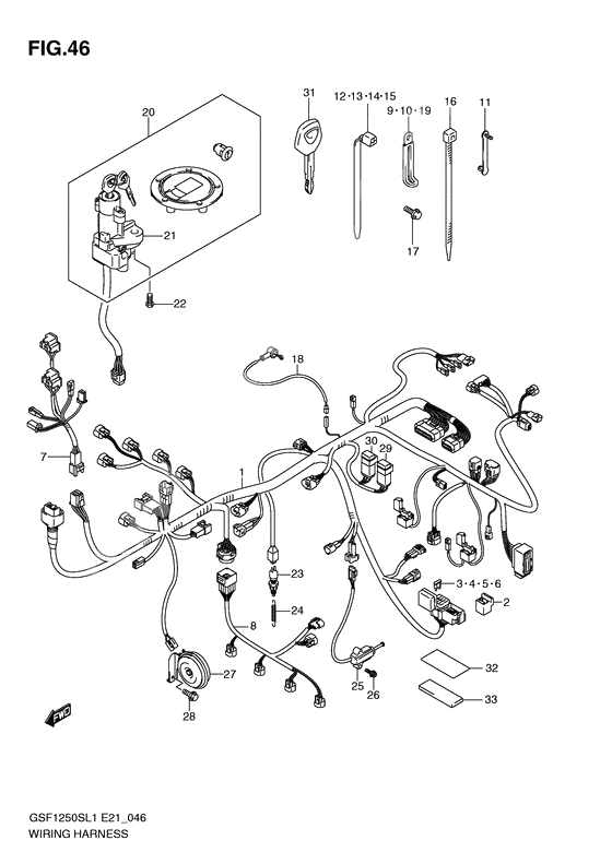 Wiring harness              

                  Gsf1250sal1 e24