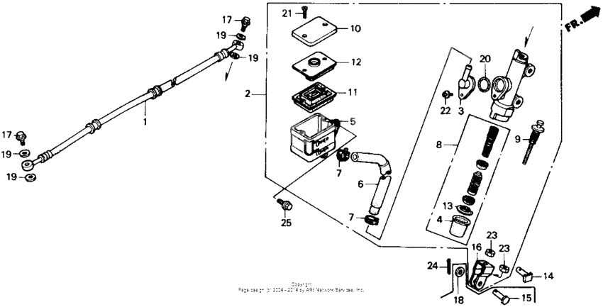 Rear brake master cylinder
