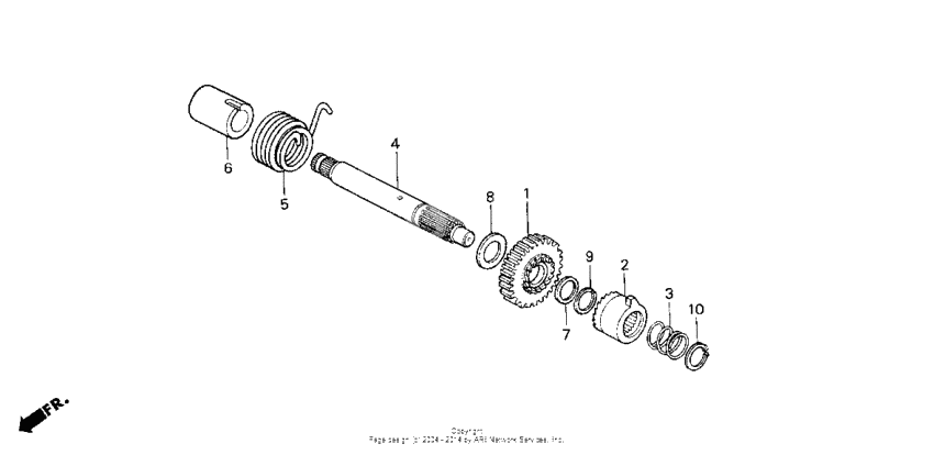 Kick starter spindle