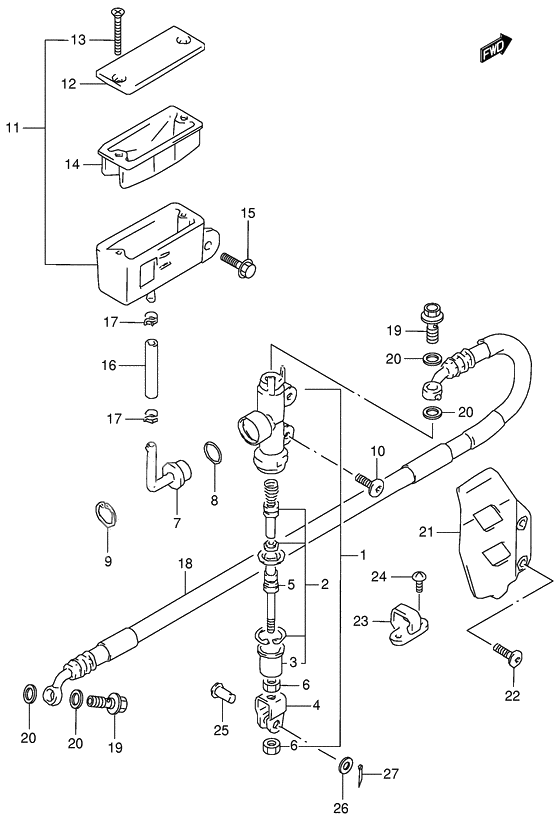 Rear master cylinder              

                  Model t