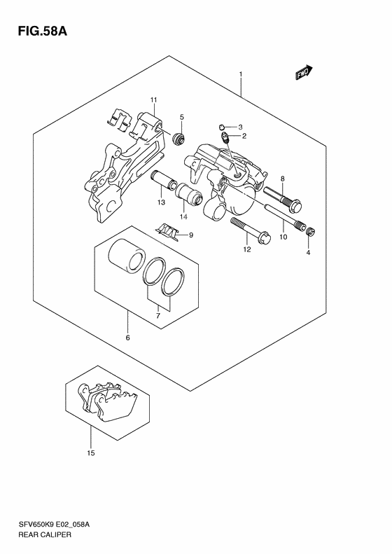 Rear caliper              

                  Sfv650ak9/uak9/al0/ual0