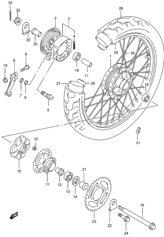 Rear wheel complete assy