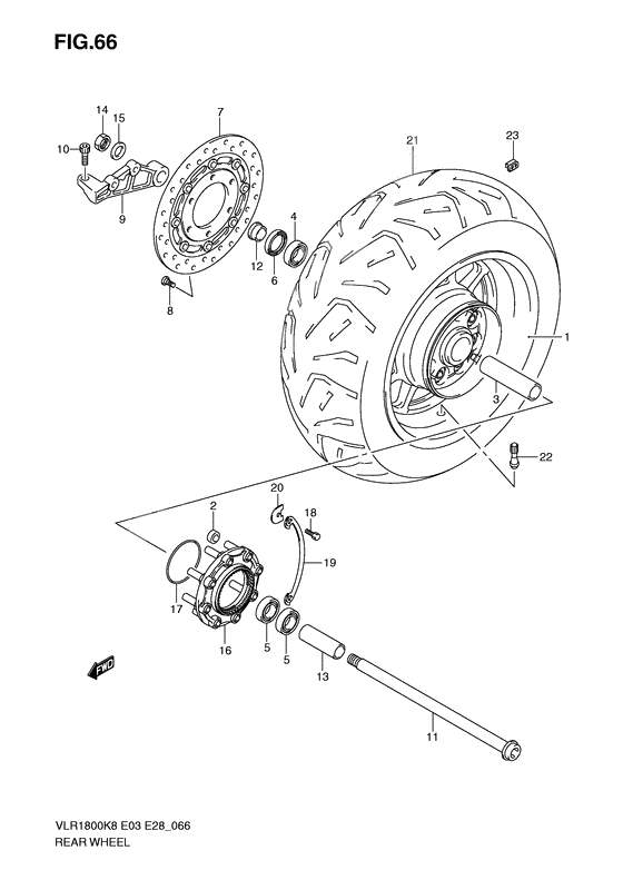 Rear wheel complete assy