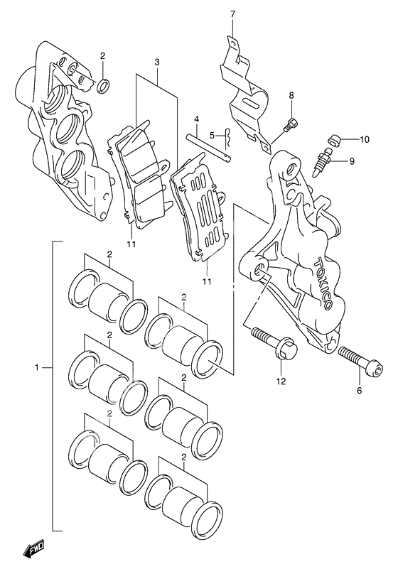 Front calipers              

                  Model x/y/k1/k2