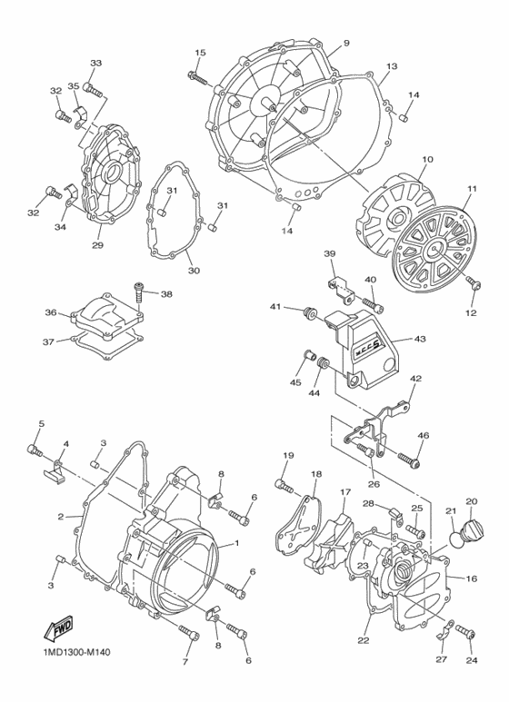 Crankcase cover ass`y (v