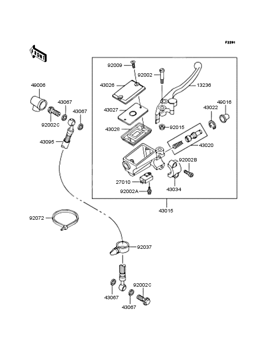 Front master cylinder