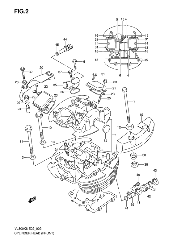 Front cylinder head              

                  Model k6/k7/k8