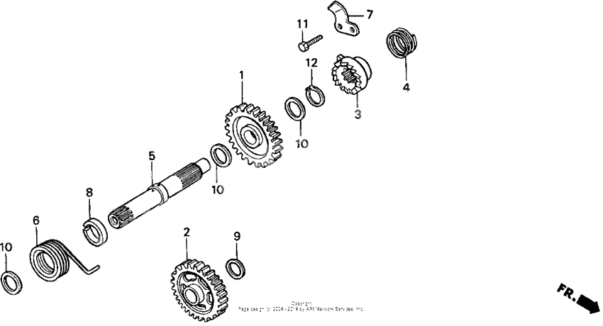 Kick starter spindle