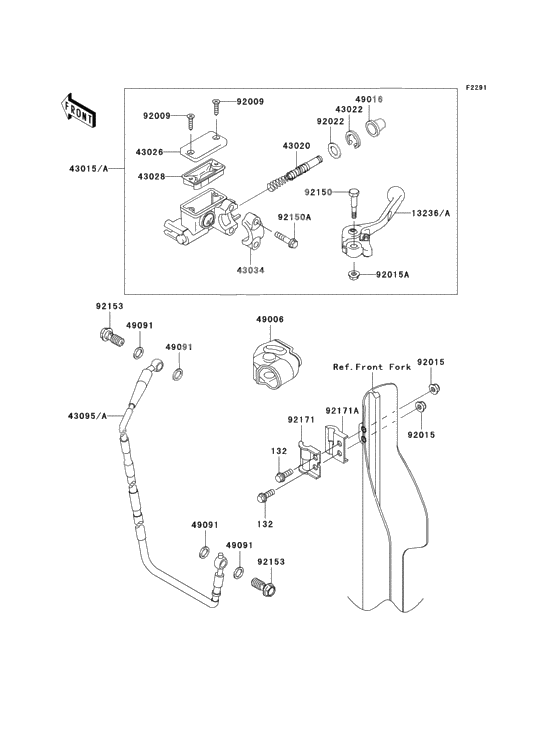 Front master cylinder