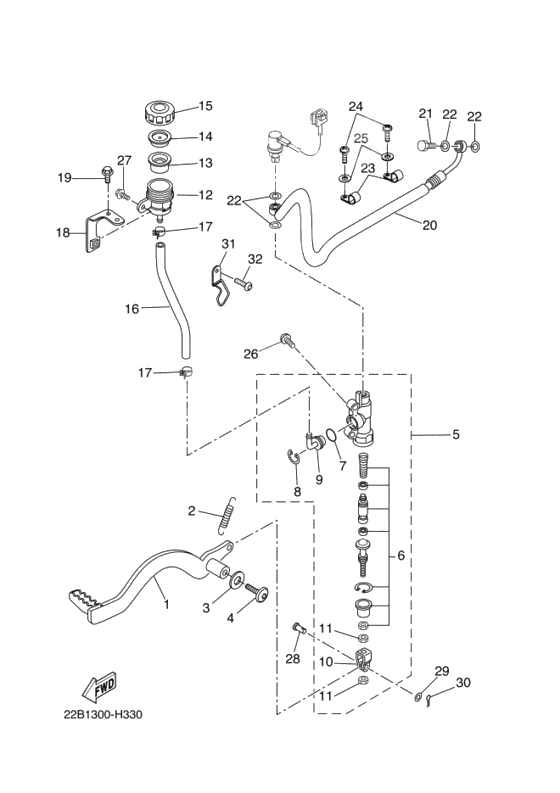Rear master cylinder
