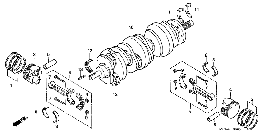 Crankshaft/piston