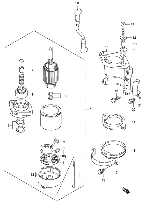 Starting motor