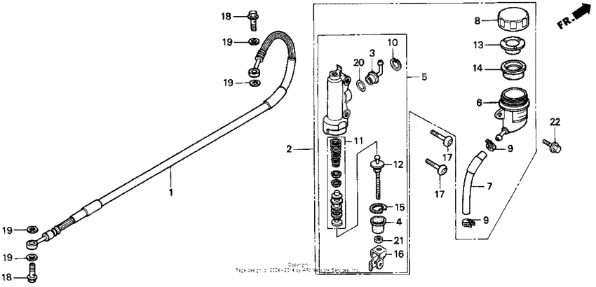 Rear brake master cylinder