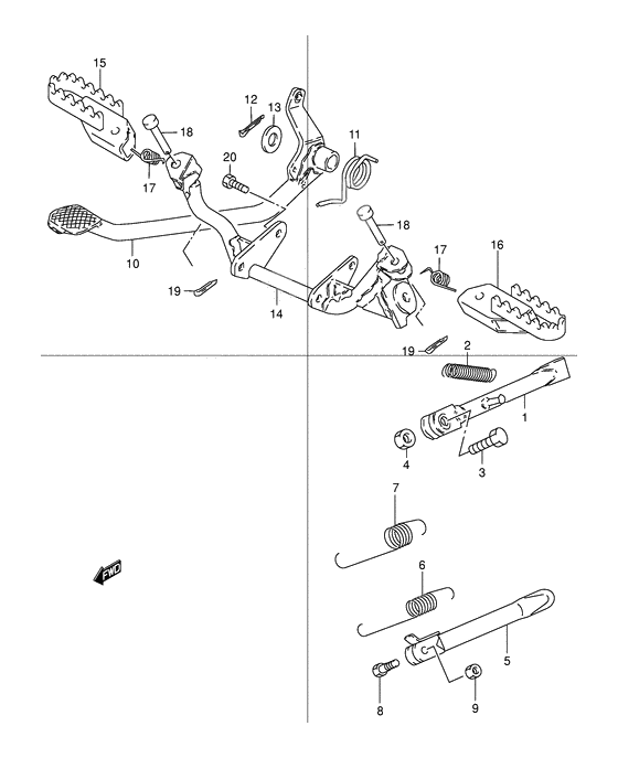 Stand - rear brake