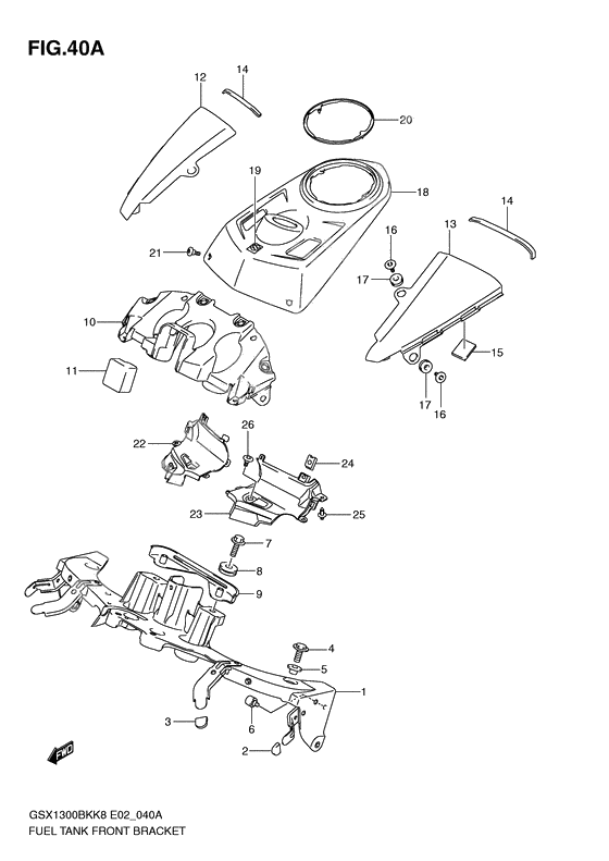 Fuel tank front bracket              

                  Model l0