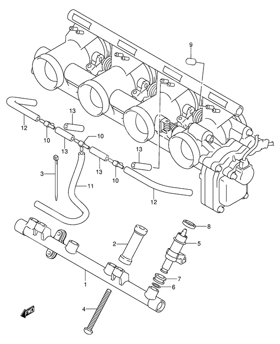 Throttle body hose/joint