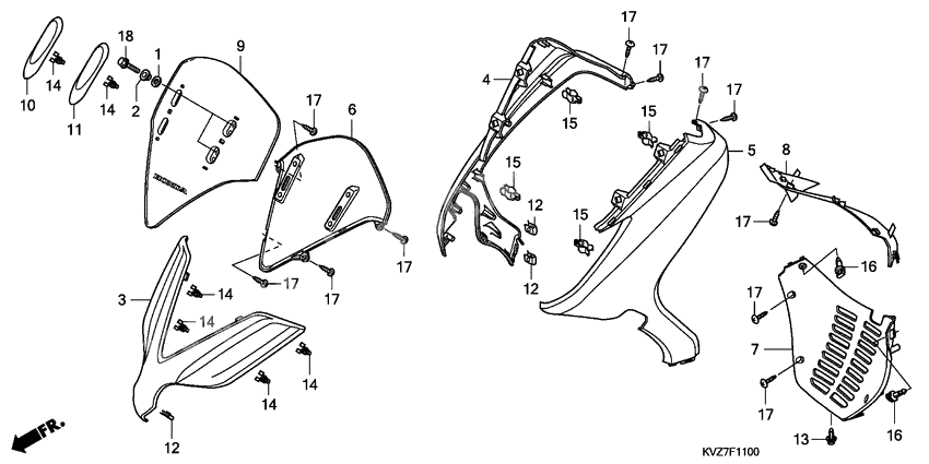 Front cover/meter visor