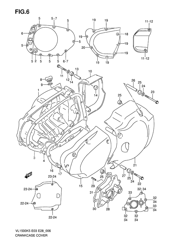 Crankcase cover ass`y (v