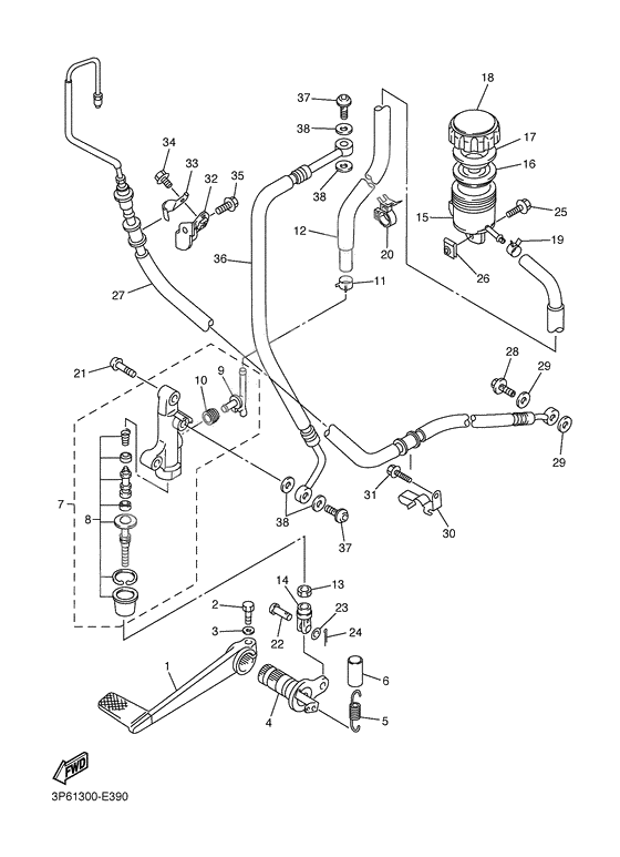 Rear master cylinder