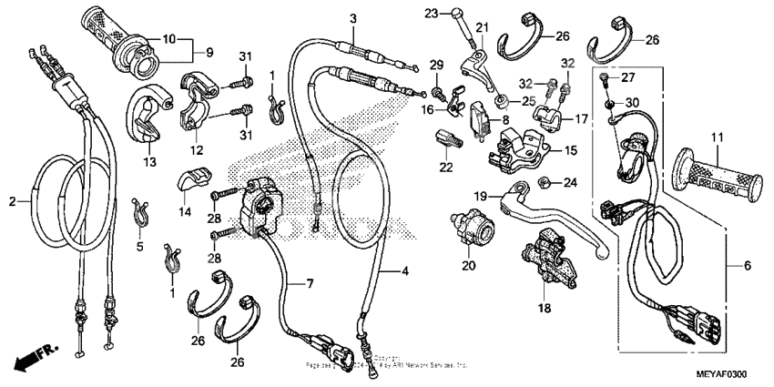 Handle lever + switch + cable