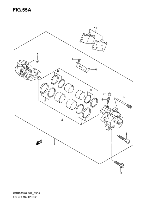 Front caliper              

                  Gsr600ak7/uak7/ak8/uak8/ak9/uak9/al0/ual0