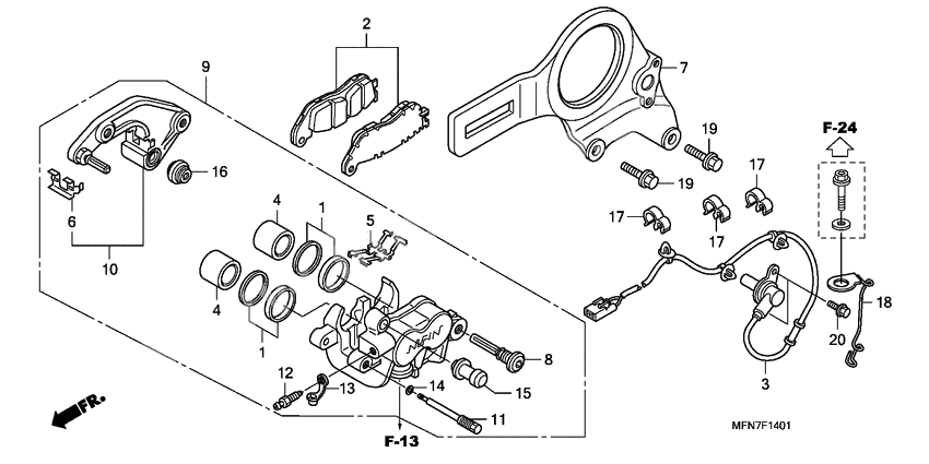 Rear brake caliper              

                  CB1000RA