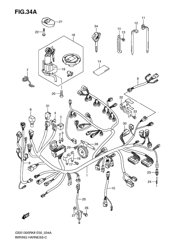 Wiring harness              

                  Gsx1300rk8/rk9 p37