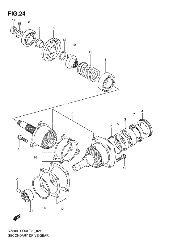 Secondary drive gear