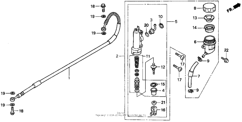 Rear brake master cylinder