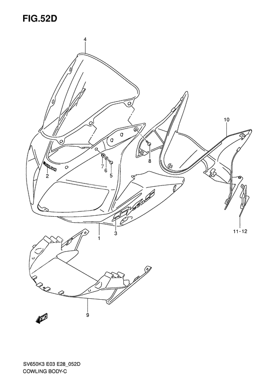 Cowling body              

                  Sv650sk7/sak7