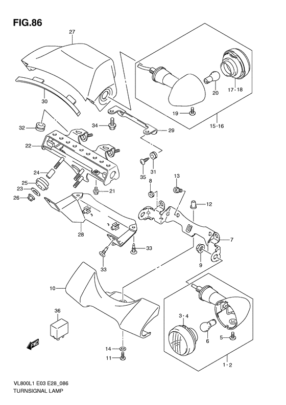 Turnsignal front & rear lamp              

                  Vl800tl1 e28