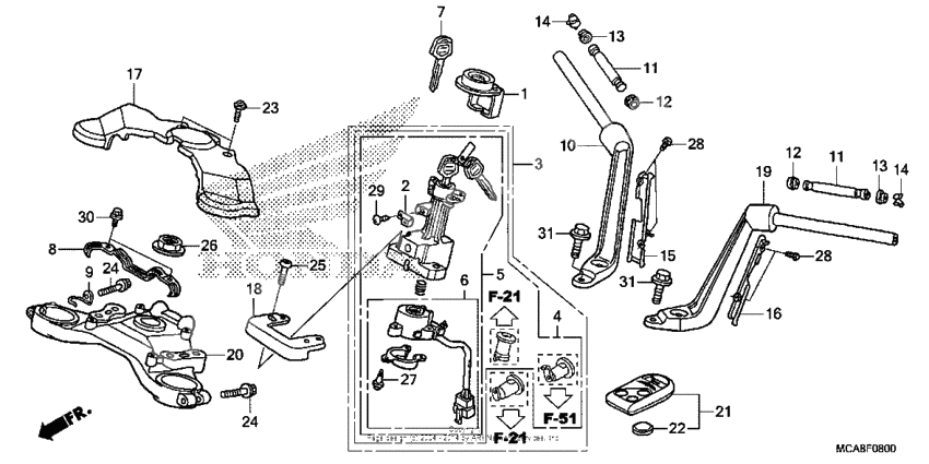 Handlebar + top bridge