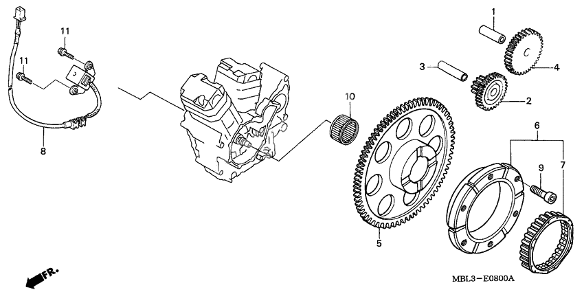 Pulse generator/ starting clutch