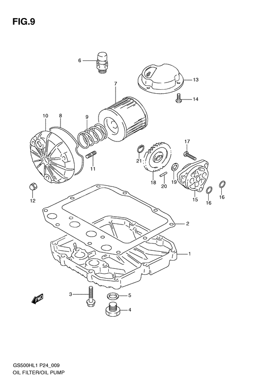 Oil filter-oil pump              

                  Gs500h