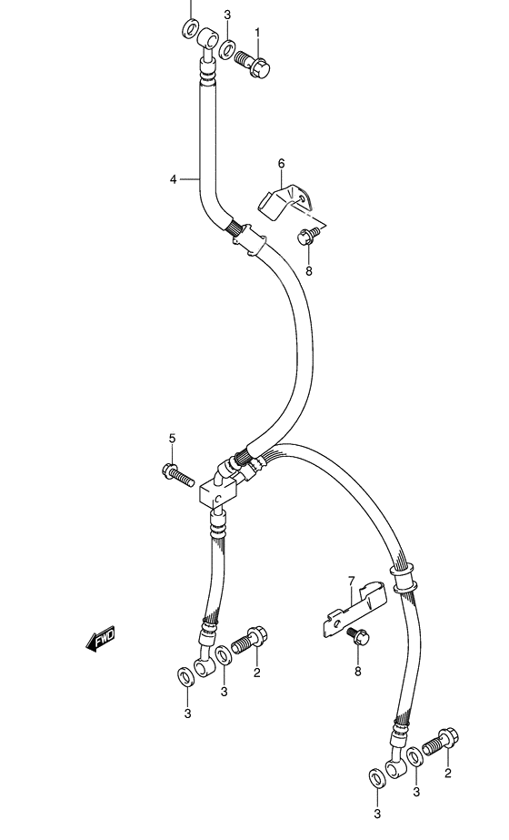 Front brake hose              

                  See note