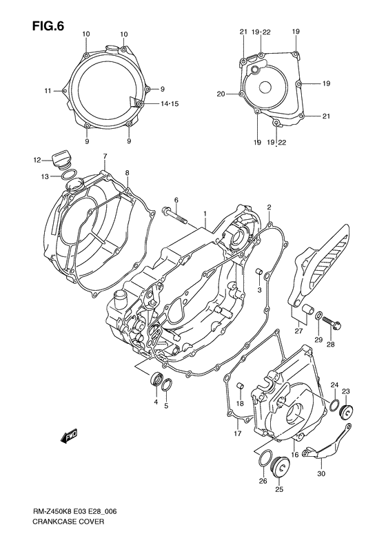 Crankcase cover ass`y (v              

                  Rm-z450k8/k9/l0