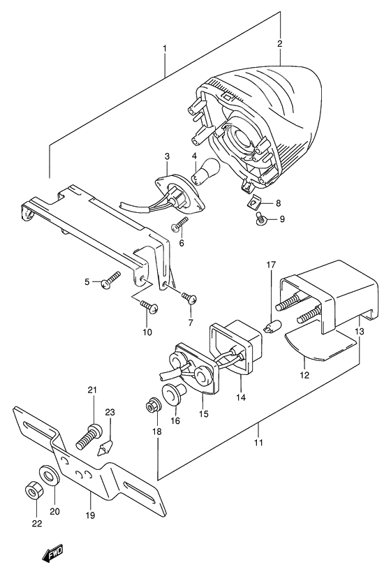 Tail lamp              

                  Model w/x/y/k1/k2