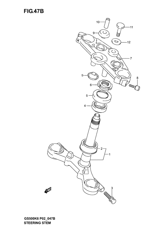 Steering stem              

                  Gs500fk4/k5/k6/fuk4/k5/k6